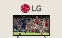LG 4K smart TV showing a football match